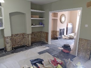 Wall preparation for new damp proof course in Raynes Park SW20