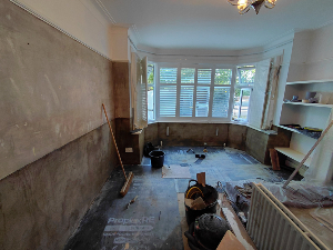Restored walls after damp proofing Wimbledon