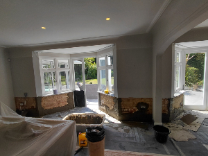 Applied tanking slurrey to base of walls in Wimbledon Hill SW19